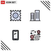 Set of 4 Modern UI Icons Symbols Signs for drug mobile buildings skyscrapers iphone Editable Vector Design Elements