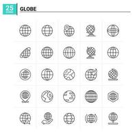 25 Globe icon set vector background