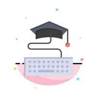 Key Keyboard Education Graduation Abstract Flat Color Icon Template vector