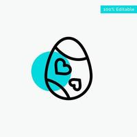 Bird Decoration Easter Egg Heart turquoise highlight circle point Vector icon