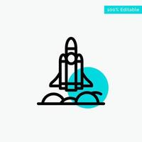 Unicorn Startup Business Rocket Startup turquoise highlight circle point Vector icon