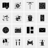 16 iconos de negocios universales vector ilustración de icono creativo para usar en proyectos relacionados con la web y dispositivos móviles