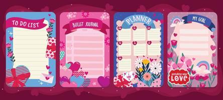 Valentines Day Journal Template vector