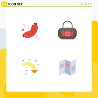 Pack of 4 creative Flat Icons of barbecue reload junk fashion down Editable Vector Design Elements