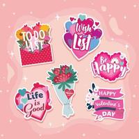 Journal Template Valentine Sticker vector