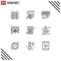 9 Universal Outline Signs Symbols of romantic cake love input connection Editable Vector Design Elements