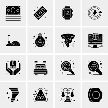 16 iconos de negocios universales vector ilustración de icono creativo para usar en proyectos relacionados con la web y dispositivos móviles