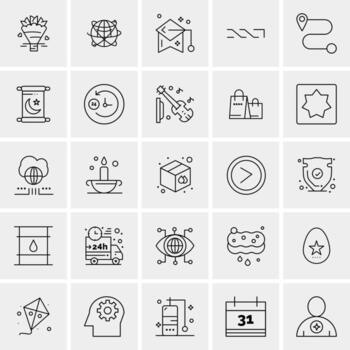25 iconos de negocios universales vector ilustración de icono creativo para usar en proyectos relacionados con la web y dispositivos móviles