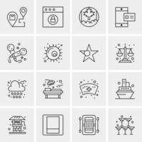 16 iconos de negocios universales vector ilustración de icono creativo para usar en proyectos relacionados con la web y dispositivos móviles