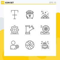 Pack of 9 creative Outlines of plump technology banking set devices Editable Vector Design Elements