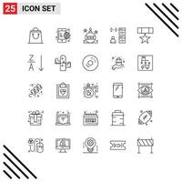 Universal Icon Symbols Group of 25 Modern Lines of award develop easter coding app Editable Vector Design Elements