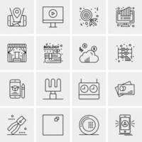 16 iconos de negocios universales vector ilustración de icono creativo para usar en proyectos relacionados con la web y dispositivos móviles