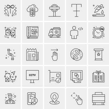 25 iconos de negocios universales vector ilustración de icono creativo para usar en proyectos relacionados con la web y dispositivos móviles