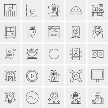 25 iconos de negocios universales vector ilustración de icono creativo para usar en proyectos relacionados con la web y dispositivos móviles