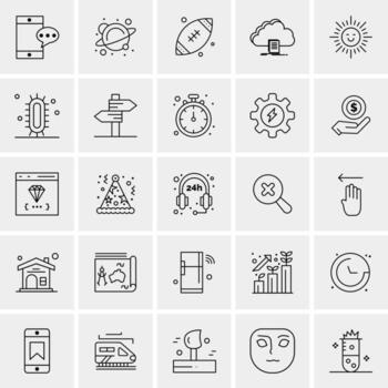 25 iconos de negocios universales vector ilustración de icono creativo para usar en proyectos relacionados con la web y dispositivos móviles