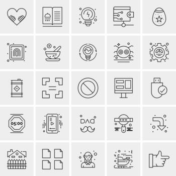 25 iconos de negocios universales vector ilustración de icono creativo para usar en proyectos relacionados con la web y dispositivos móviles