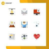Set of 9 Modern UI Icons Symbols Signs for temperature prisoner typography criminal sun Editable Vector Design Elements