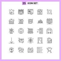 25 Icons in Line Style Outline Symbols on White Background Creative Vector Signs for Web mobile and Print Creative Black Icon vector background