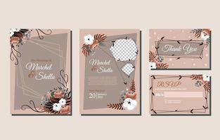 Floral Wedding Invitation Template vector