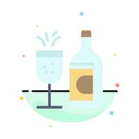 Glass Bottle Easter Drink Abstract Flat Color Icon Template vector