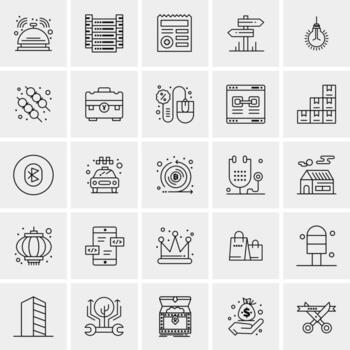 25 iconos de negocios universales vector ilustración de icono creativo para usar en proyectos relacionados con la web y dispositivos móviles