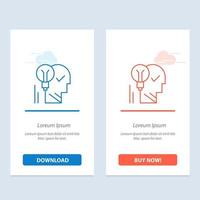 Creative Brain Idea Light bulb Mind Personal Power Success  Blue and Red Download and Buy Now web Widget Card Template vector