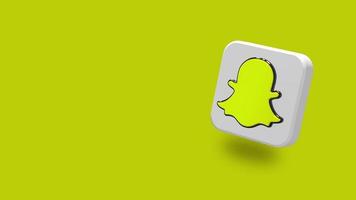 Snap-Chat-App großes 3D-Symbol rotierend, Platz für Text auf der rechten Seite, 3D-Rendering, Chroma-Key, Luma-Matte-Auswahl, 3D-Symbol im unteren Drittel video