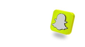 Snap-Chat-App großes 3D-Symbol rotierend, Platz für Text auf der rechten Seite, 3D-Rendering, Chroma-Key, Luma-Matte-Auswahl, 3D-Symbol im unteren Drittel video