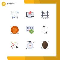 Set of 9 Modern UI Icons Symbols Signs for connected recreation building game athletics Editable Vector Design Elements