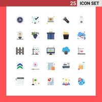 25 Creative Icons Modern Signs and Symbols of electronics devices laptop flash light Editable Vector Design Elements