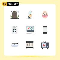 Set of 9 Modern UI Icons Symbols Signs for update resume human resource hr spring Editable Vector Design Elements