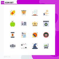 16 Universal Flat Color Signs Symbols of finance cash out report help science of matter Editable Pack of Creative Vector Design Elements