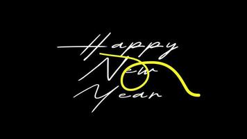 Animated Text Letter with Happy New Year Slogan on Black Background. video
