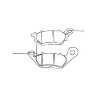 continuous line motorcycle brake pads vector