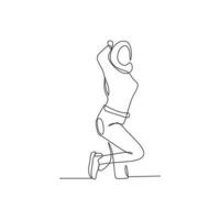 continuous line of women in style vector