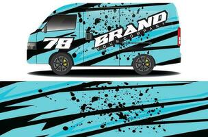 cargo van wrap sticker design. Abstract graphic line racing background kit design for vehicle wrap, race car, camper car, rally car, and more vector