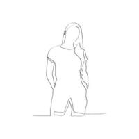 continuous line of women in style vector