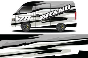 cargo van wrap sticker design. Abstract graphic line racing background kit design for vehicle wrap, race car, camper car, rally car, and more vector