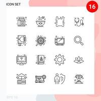 16 Thematic Vector Outlines and Editable Symbols of regulation funds gas stethoscope hospital Editable Vector Design Elements