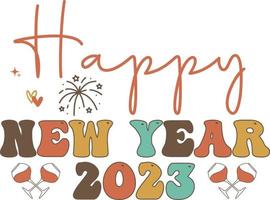 Happy New Year 2023 SVG Design, Happy New Year SVG Design, New Year Stickers quotes t-shirt designs, Handmade calligraphy vector illustration, mug, poster