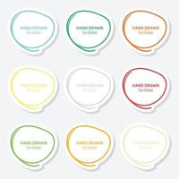 Set of hand drawn scribble sticker vector