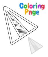 Coloring page with Paper plane for kids vector