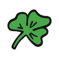 Vector hand-drawn clover isolated on white. Doodle St. Patrick's element