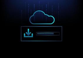 Cloud computing technology background. Download digital data concept. vector