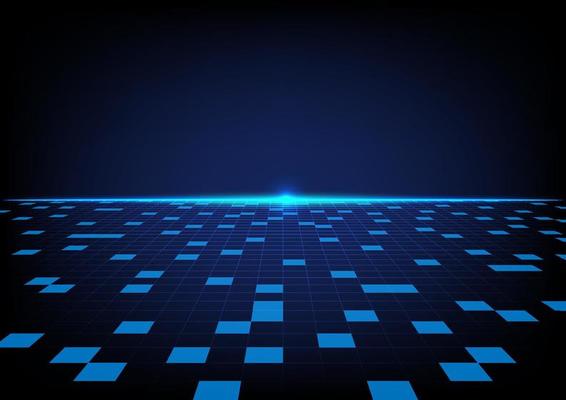 Abstract perspective grid line and lighting technology background.