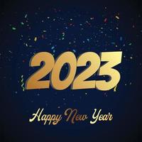 eps 2023 celebración feliz año nuevo con brillo realista y números 2023. tarjeta de felicitación y diseño de afiches con cinta dorada y luz.eps vector