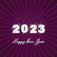 2023 Celebration of Happy New Year text colorful scatter effect poster graphics design.eps vector