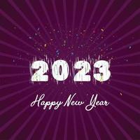 2023 Celebration of Happy New Year text colorful scatter effect poster graphics design.eps vector