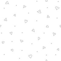 Seamless pattern hand drawn hearts doodle style vector