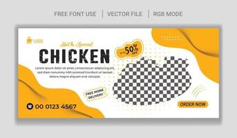 Food promotion and restaurant social media cover or web banner template vector
